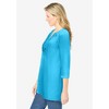 Woman Within Plus Size Embroidered Crinkle Tunic - 4 of 4