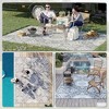 Resenkos Floor Mat Carpet,Indoor Door Mat,Reversible Outdoor Rug, 9'x 12' Waterproof Straw Floor Mat, Portable RV Camping Carpet, Blue & White Floral - 3 of 4