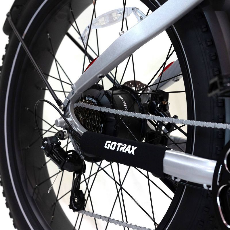 GOTRAX Adult Fat Tire 26&#34; Step Through Electric Hybrid Bike - Silver, 5 of 10