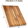 Cutting Board Extra Large, 24x18 Inch Acacia Wood with Juice Groove, Thick Wooden Chopping Board for Meat, Vegetables & Serving - 3 of 4