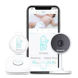 Sense-U Video+Breathing Baby Monitor 3 with Breathing Motion, Rollover, Feeling Temperature, Video, Anytime, Anywhere