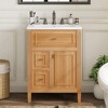 Gulches 24 Inches 1 Sink Freestanding Wood Bath Vanity with White Ceramic Top 3 Drawers Cabinet - 2 of 4