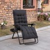 Outsunny Padded Zero Gravity Chair, Folding Recliner Chair, Patio Lounger with Cup Holder, Cushion for Outdoor, Patio, Deck, and Poolside - 3 of 4