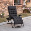 Outsunny Padded Zero Gravity Chair, Folding Recliner Chair, Patio Lounger with Cup Holder, Cushion for Outdoor, Patio, Deck, and Poolside - image 3 of 4