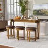 Wooakway 4-Piece Counter Height Dining Set Bar Table with3 PU Upholstered Bar Stools Dining Table Sets for Small Living Room Dining Room - 2 of 4