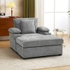 Modern Chenille Accent Chair with Ottoman and Storage Armrest, Oversized Comfy Lounge Chair for Living Room, Apartment, or Bedroom–The Pop Home - 2 of 4