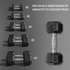 Whisen 2-Piece Rubber Wrapped Hexagonal Dumbbells Set with Ergonomic Non-Slip Handles - Black - 4 of 4