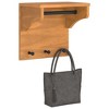 Aghana Digitals Rustic Wall-Mounted Coat Rack with 3 Hooks & Shelf, Solid Pine Wood, Varnished - 4 of 4