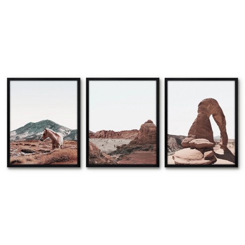 Americanflat 3 Piece 16x20 Wrapped Canvas Set - Arches National By Artvir -  Modern Landscape Wall Art : Target