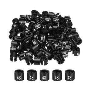 Unique Bargains Round Plastic Reusable Garment Hanger Marker Number Tag Black 100 Pcs - 1 of 3