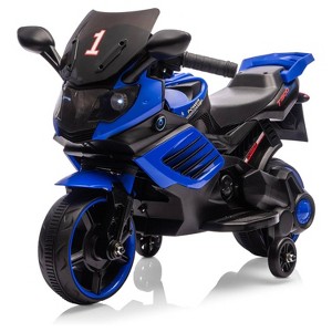 6V Kids Ride On Motorcycle w/Training Wheels, Electric Bike Toy w/Headlight, Horn & Music, Gift for Ages 3-6 - 1 of 4