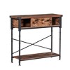 VECELO Vintage Console Side Table with Drawer, Hallway Foyer Table with Rectangle Shelves, 31.5 in. H Sofa Table, Brown - 2 of 4