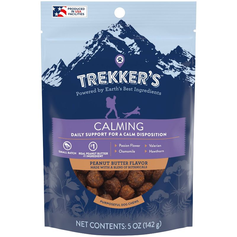 Trekker&#39;s Chewy Dog Treats Calming Peanut Butter Flavor - 5oz Pouch, 1 of 9