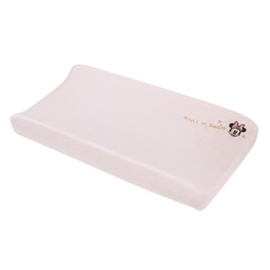 NoJo Disney Minnie Mouse My Happy Place Pink Super Soft Appliqued Contoured Changing Pad Cover - 1 of 4