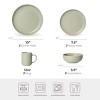 12-Piece Stoneware Dinner Plates Bowls Sets | Microwave & Dishwasher Safe, Non-Toxic Dinner Plates Bowls Set | Stackable Matte Glaze Kitchenware - 3 of 4