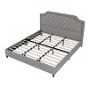 CAVINAS King/Queen/Full Size Velvet Upholstered Platform Bed Frame with Button Tufted Headboard,No Box Spring Needed - 4 of 4