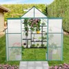 73.75"8X6FT-Green Double Door Polycarbonate Greenhouse Raised Base and Anchor Aluminum Heavy Duty Walk-in Greenhouses - 2 of 4