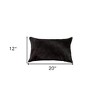 HomeRoots 12" X 20" Black Cowhide Throw Pillow - 3 of 4