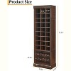 Brown Shoe Storage Cabinet Freestanding Tall Closet Shoe Organizer with Cubbies for 33 Pairs Wooden Shoe Rack for Closet Entryway Living Room - 2 of 4