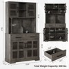 Buenhomino 71" Kitchen Pantry Cabinet with Power Outlet, Large Kitchen Storage Cabinet with Door & Shelves & 2 Drawers, Tall Farmhouse Hutch - 4 of 4