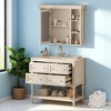 36" Bathroom Vanity with Ceramic Sink and Medicine Cabinet, 4 Drawers, Storage Shelf, Solid Wood Frame,Bathroom Cabinet Set - 2 of 4