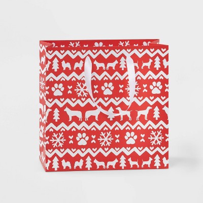 Square Pet Sweater Gift Bag Red - Wondershop™