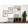 Hall Tree Coat Rack with Storage Drawers Black - Olivia & May: Entryway Organizer, 10 Hooks, Metal Frame - 3 of 4