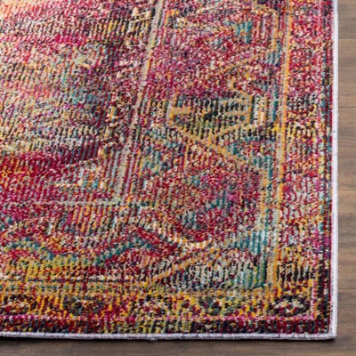 Teal and Rose Medallion Synthetic 8' x 10' Area Rug