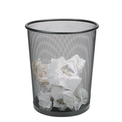 Black Mesh Round Office Waste Basket