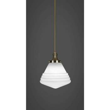 Toltec Lighting Juno 1 - Light Pendant in  New Aged Brass with 10" White Marble Shade