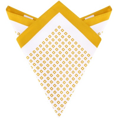 INSPIRE CHIC Men's Silky Checkered Solid Trim Pocket Squares
