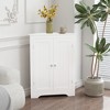 Hooseng Corner Cabinet, Corner Cabinet with Two Doors and Shelves, Farmhouse Floor Corner Cabinet with Doors and Adjustable Shelves for Bathroom - 2 of 4