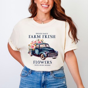 Simply Sage Market Farm Fresh Flowers Truck Garment Dyed Tee - 1 of 4