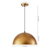 Rennnsan Grainor 15"-23" W 1 -Light Gold Foiled Dimmable Oversized Industrial Dome Pendant in Gold - 3 of 4
