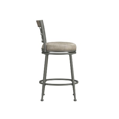 Hutchinson Gray Wood and Metal Swivel Counter Stool