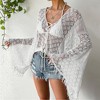 Women Swimsuit Crochet Cover Up Summer Swim Bathing Suit Swimwear Mesh Knit Tassel Pool Beach Vacation - 2 of 4