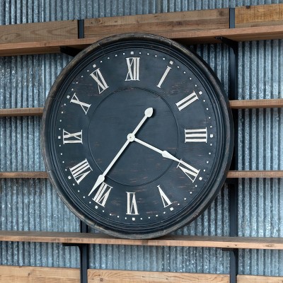 Park Hill Collection Aged Metal Bank Clock