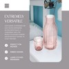 Elle Decor Ribbed Bedside Water Carafe with Tumbler Set, Ribbed Glass Pitcher and Matching Drinking Glass Doubles as Lid, 39-Ounce - 4 of 4