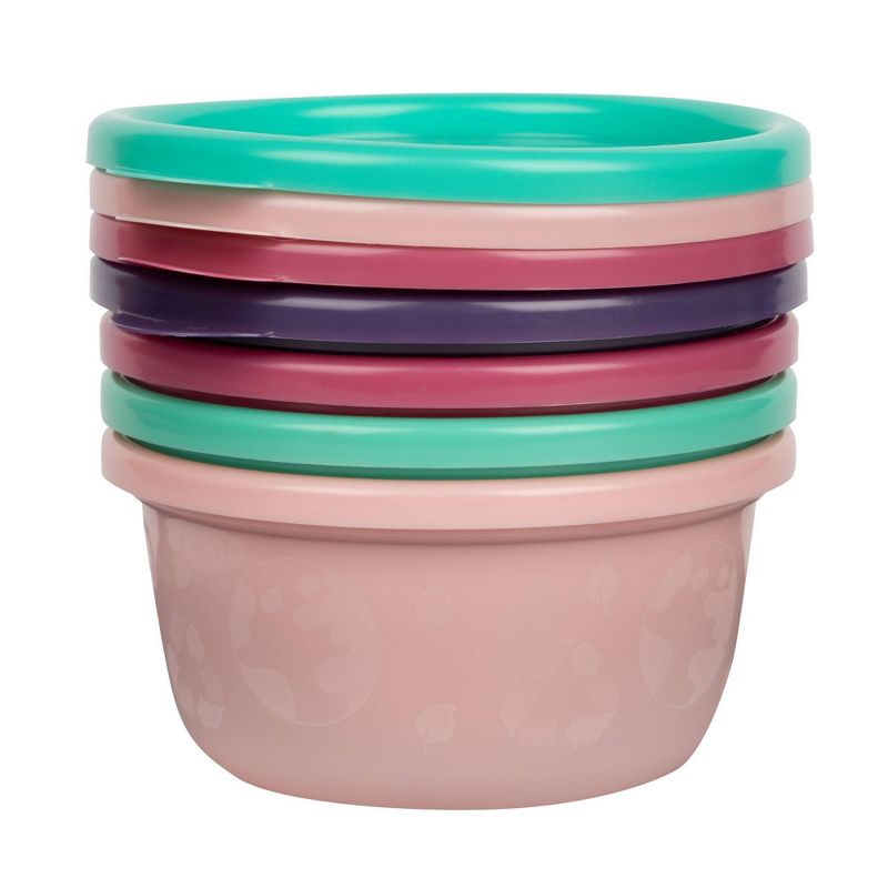 The First Years GreenGrown Reusable Toddler Snack Bowls with Lids - Pink - 4pk/8oz, 3 of 9