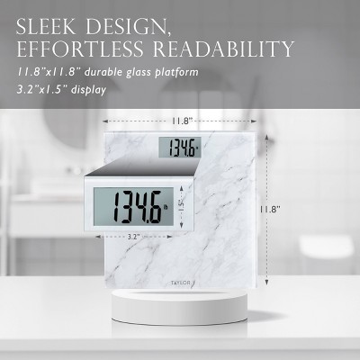 White Marble Design Digital Glass Bathroom Scale