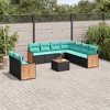 vidaXL 10 Piece Patio Sofa Set with Cushions Black Poly Rattan - 2 of 4