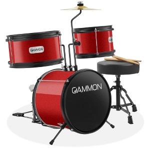 Gammon 3-Piece Junior Drum Set, Beginner Drum Kit with Throne, Cymbal, and Drumsticks - 1 of 4