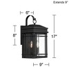 John Timberland Rotherfield Mission Outdoor Wall Light Fixture Textured Black 17" Clear Glass for Post Exterior Barn Deck House Porch Yard Posts Patio - image 4 of 4