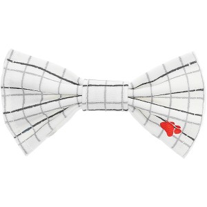 Pavilion Gift Company - White Checkered - 6" x 3" Canvas Pet Bow Tie - Pet Toy - 1 of 3
