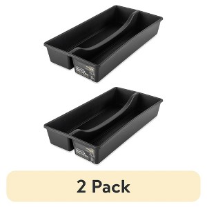 LunaLulinlk (2 pack) 2 Compartment Utensil Drawer Organizer, Black - 1 of 4