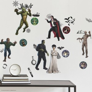Classic Monsters Peel & Stick Kids' Wall Decals White - RoomMates: Self-Adhesive Paper, 36 Pieces, Smooth Finish - 1 of 4