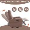 Manual Recliner Chair with Swivel & Rocker, Polyester Upholstered Lounge Armchair with Cushion Back for Living Room-Cuddlewood - 2 of 4