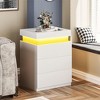 LED Nightstand With 3 Storage Drawers, Modern Multi-Color LED Night Table Bedside Table, Easy Assembly Modern Wooden End Table For Bedroom - 4 of 4