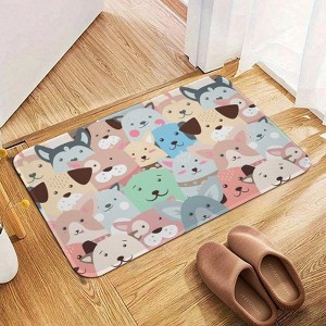 Cute Funny Animals Bathroom Rugs Winter Bath Mat Absorbent Non Slip Bathroom Mat Christmas Soft Floor Carpet 16x20 Inches - 1 of 1