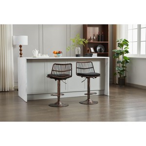 NicBex Set of 2 Bar Stools for Kitchen Island,Rattan Counter Bar Stools with Footrest,Bar Chairs for Dining Rooms,Kitchens Islands - 1 of 4